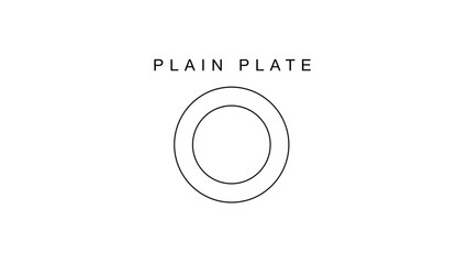 Simple Line Drawing of a Plain Plate.