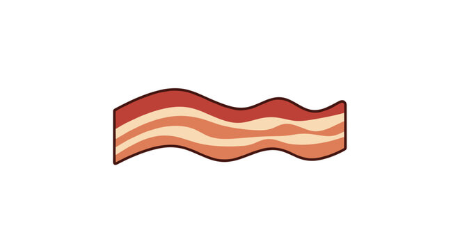 Strip of Crispy Bacon Illustration.