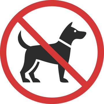 A prohibitory sign indicating no dogs are allowed.