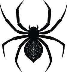 Spider Silhouette Vector Illustration For Halloween Design