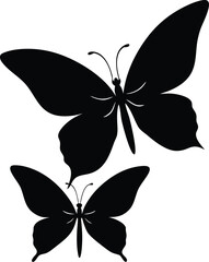 Elegant Butterfly Silhouettes, Insect Wing Design, Nature Vector