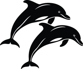 Dolphin Illustration Leaping Marine Wildlife Vector Artwork