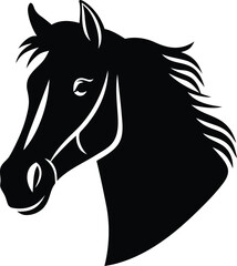 Elegant Horse Head Silhouette Vector Graphic For Design