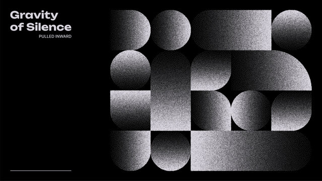 Abstract modern geometric pattern with stipple effect. Bauhaus style design for decorative background or contemporary art presentation.
