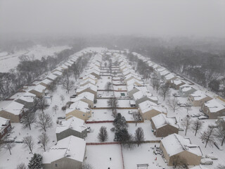 Rare Southern Snowfall Blankets Harrisburg, NC in Serene White From Above