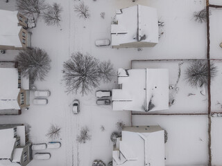 Rare Southern Snowfall Blankets Harrisburg, NC in Serene White From Above