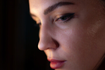 Intimate profile portrait with subtle makeup and calm mood  © Дмитро Ганжеєв