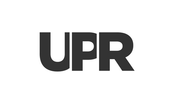 UPR logo design template with strong and modern bold text. Initial based vector logotype featuring simple and minimal typography. Trendy company identity.