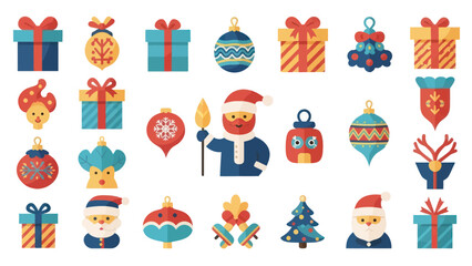 Obraz premium Collection of Christmas and Holiday Themed Ornaments and Gifts.