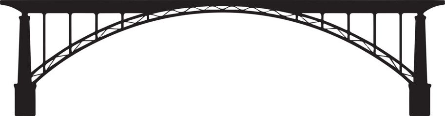 Obraz premium bridge arch silhouette vector illustration of arch bridge