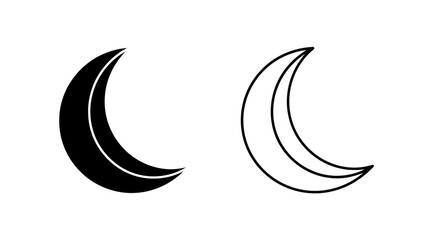 Obraz premium Minimalist crescent moon icons set Vector