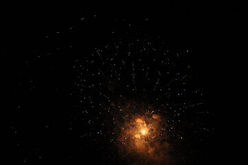 red explosion of the firework