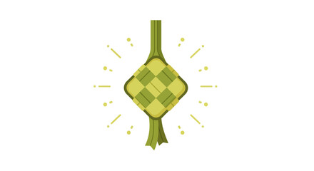 Green Bamboo Shoot with Leaves.