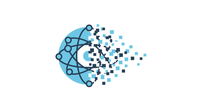 Digital Network Connection Globe Icon.