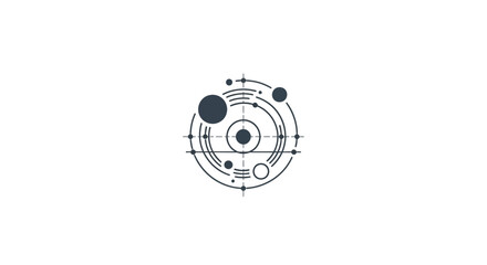 Futuristic technical round design element.