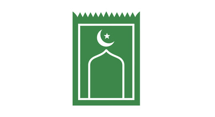 Green Islamic Mosque Symbol Logo Design.