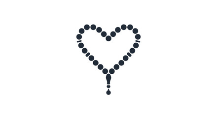 Black beads in heart shape.
