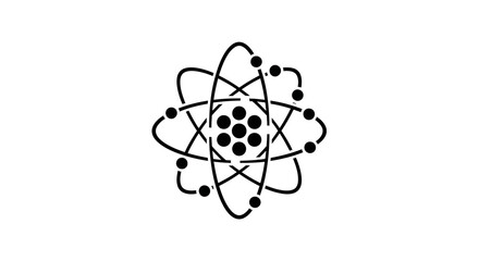 Detailed Atomic Structure Diagram Symbol.
