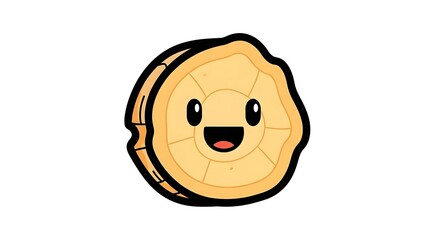 Happy Cartoon Cookie Character Illustration.