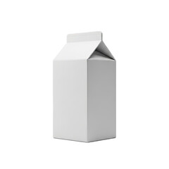 Plain White Carton Beverage Container on a Light Gray Studio Background