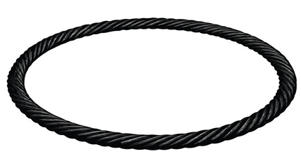 Circular Rope Frame Black Silhouette Vector Art and Illustration