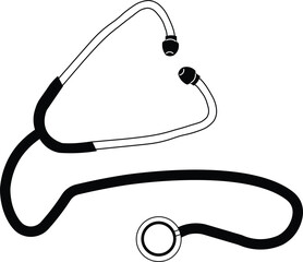 Medical Stethoscope Line Icon Illustration.