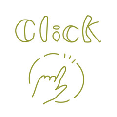 Illustration of a hand clicking with its index finger Thick Click Right