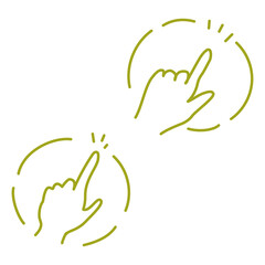 Illustration of a hand clicking with its index finger Right circle