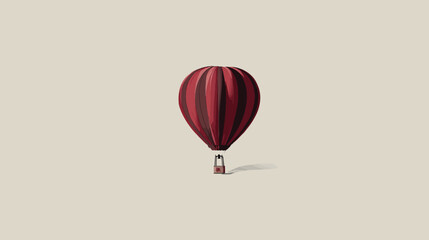 Obraz premium Digital art featuring a pixelated hot air balloon with burgundy and dark red stripes