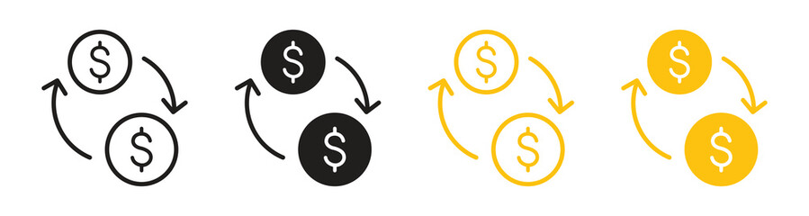 Vector Dollar Cycle Icon Set