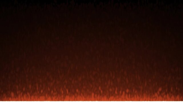 Realistic animated fire flames border on a dark background with orange heat glowing at the bottom for hell fire or hot summer abstract background