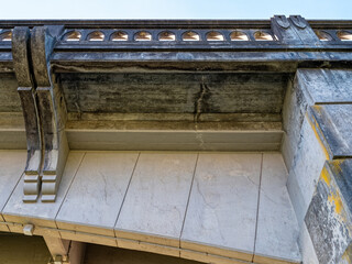 Minor cracks are visible on the underside of the Yaquina Bay Bridge in Newport, Oregon, USA