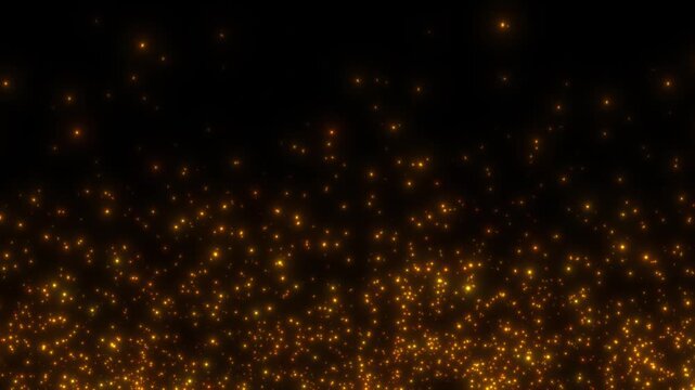 Glowing fire sparks rising slowly against a black background, perfect for intense overlays and dramatic scenes