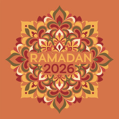 Vibrant Flat Illustration of Ramadan 2026 Celebration Design Concept