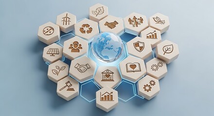 Naklejka premium Sustainable business strategies for a greener future globally