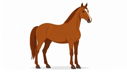 Obraz premium Elegant Chestnut Horse Standing Tall in a Vector Illustration.
