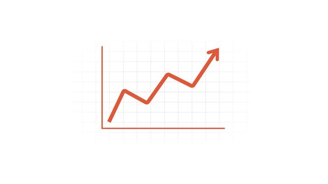 Business growth concept animation, Business line arrow with business graph and dollar sign