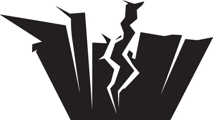 Fototapeta premium Cracked Black Silhouette on White Background Illustration Design