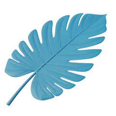 Naklejka premium Blue monstera leaf illustration isolated on white background
