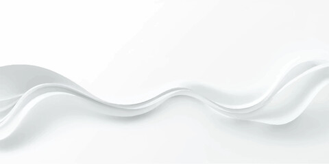 Obraz premium Abstract white vector background with smooth flowing waves and modern design