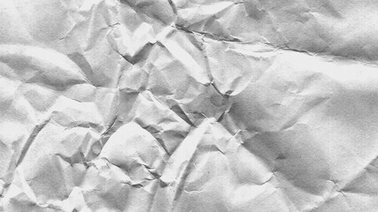 Fototapeta premium Crumpled paper texture black background. White wrinkled sheet. Overlay effect image
