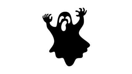 Spooky Scary Ghost Silhouette with Raised Hands © Andri