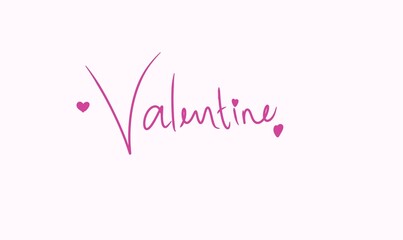 Elegant cursive 'Valentine' with small pink hearts, perfect for romantic greetings and designs © Day Irvan