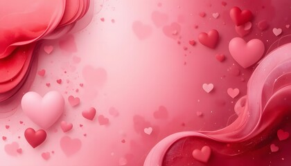 Obraz premium Abstract Valentine Background with Flowing Red and Pink Shapes