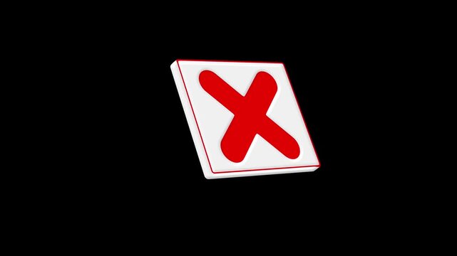 3D Wrong Mark, Wrong Icon Animated Video