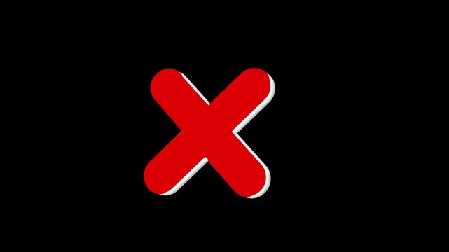 3D Wrong Mark, Wrong Icon Animated Video