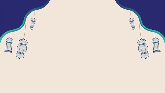 Ramadan lantern flat icon animation with smooth transitions and simple vector shapes