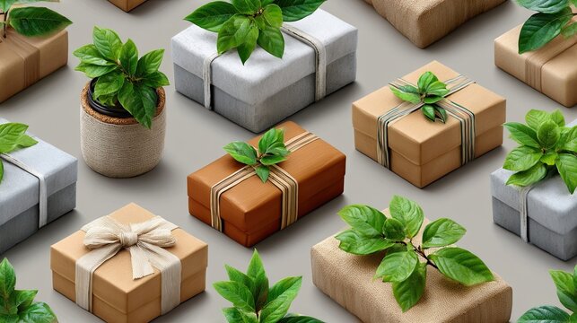 Slow gift movement botanical inspired box low impact packaging compostable gift wrap nature based wrap
