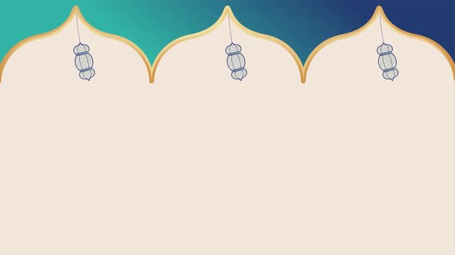 Ramadan lantern flat icon animation with simple vector style and calm festive mood, suitable for modern digital greetings and clean motion design