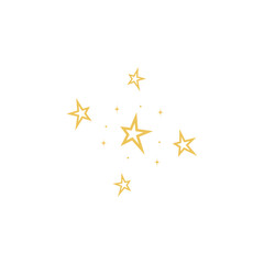 Sparkle star vector element icon. Gold star glitter spark shine icon. Magic light gold decoration. Vector illustration